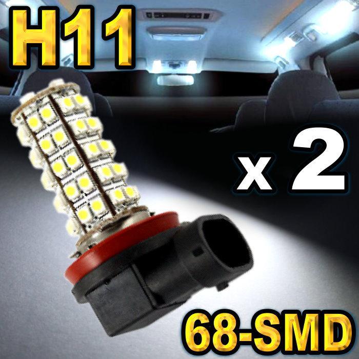 2x h11 white super bright 68-smd led driving fog lights
