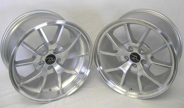Silver mustang ® fr500 wheels 18x9 & 18x10 1994-2004 18" rims deep dish 18 inch
