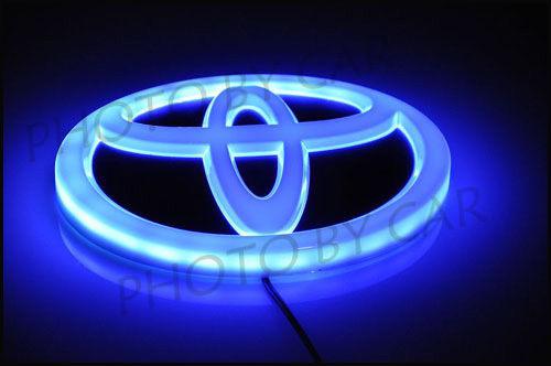 4d blue car logo light truck logo led emblem tail auto badge for toyota camry