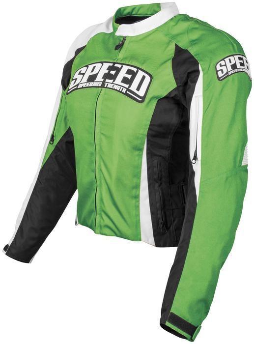 Speed and strength throttle body motorcycle jacket green women's sm/small