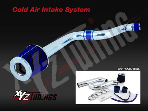 Blue 90-93 accord dx/lx/ex 2.2l l4 cold air intake induction kit + filter 2.75"