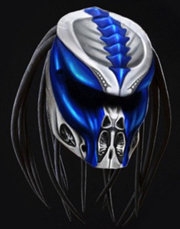 Predator motorcycle helmet/blue grey look  airbrushing