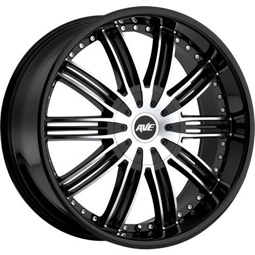 24x9.5 black machined avenue a603 wheels 5x135 5x5.5 +18 ford f-150 expedition