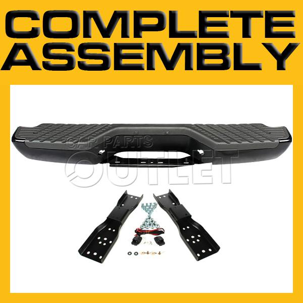 1998-2004 nissan frontier rear step bumper assembly ni1102140 black pad brackets