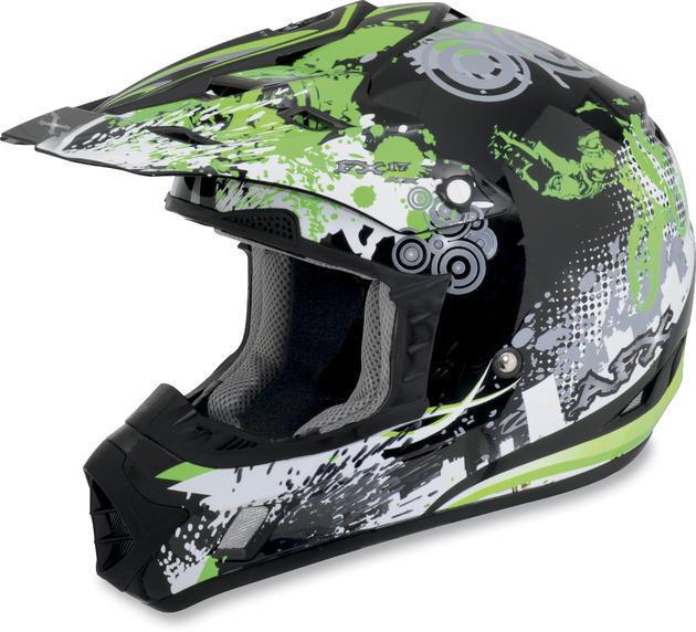 Afx fx-17 stunt offroad motorcycle helmet green lg/large