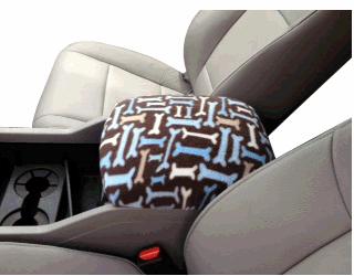 Auto center console armrest covers a2-blue doggie bones-