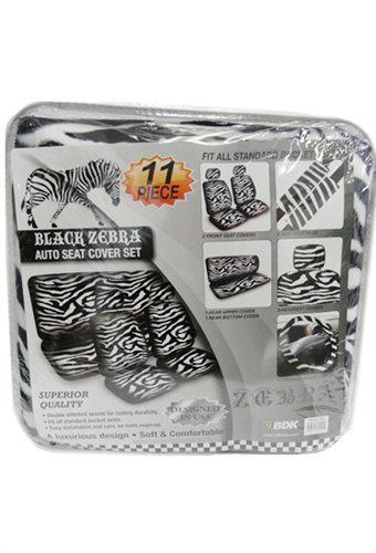 Us/canada!~11 piece wild zebra car seat covers set!~~anti-fade velour!~look!