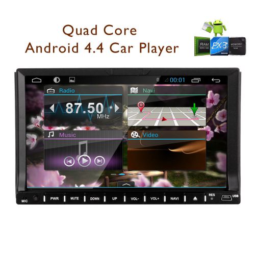 7&#034; android 4.4 car radio hd dvd player bluetooth stereo mirror link wifi camera