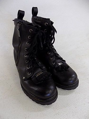 Harley davidson motorcycles black leather boots size 9.5 wide width