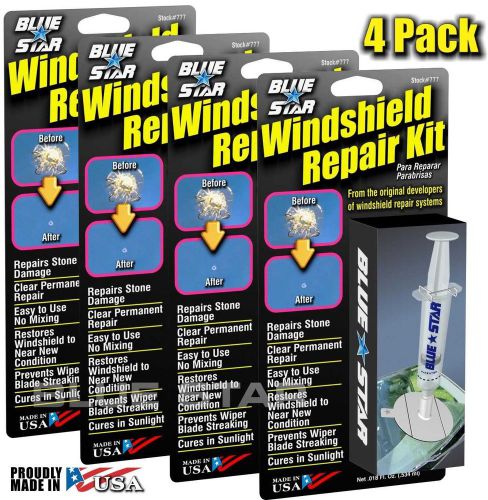( 4 pack ) windshield  repair kit # 777 stone damage chip bullseye rock chip