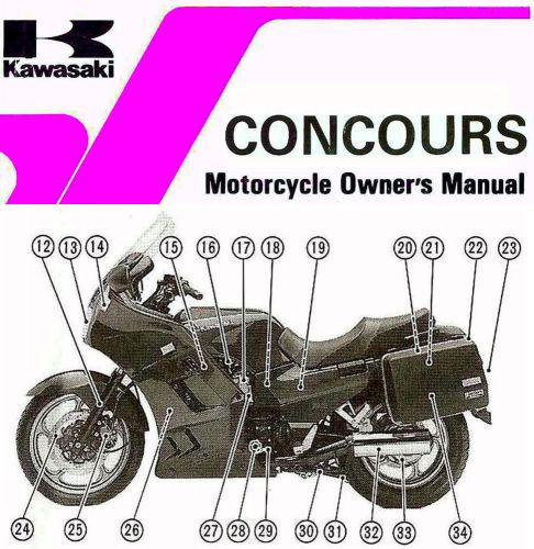 1986 kawasaki concours motorcycle owners manual -concours zg1000a1-kawasaki