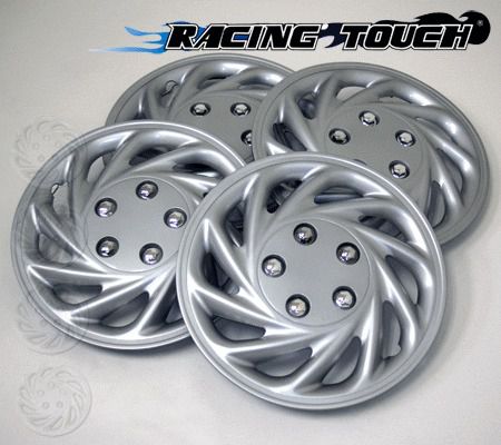 #868 replacement 15&#034; inches metallic silver hubcaps 4pcs set hub cap wheel cover