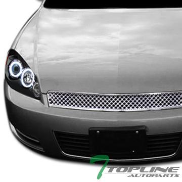 Chrome mesh style front hood bumper grill grille 06-11 chevy impala/monte carlo