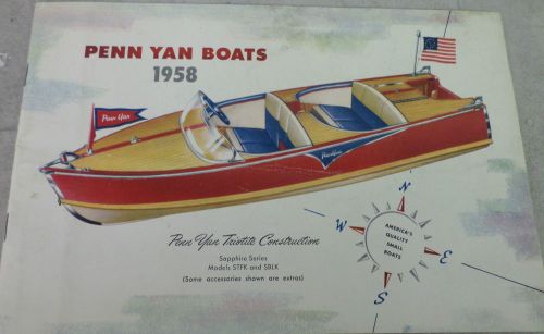 Penn yan boats 1958 sapphire series models stfk sblk vintage catalog