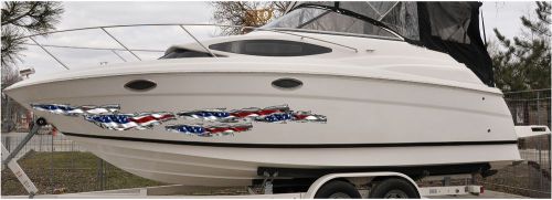 Boat decals american flag tears vinyl vehicle graphics 10ft