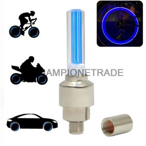 2xchrome car motor bike blue led light blue len tire valve caps for toyota ct