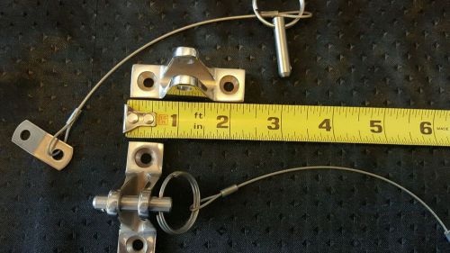 Bimini stainless steel deck mtg.with quick release pins. 2 qty