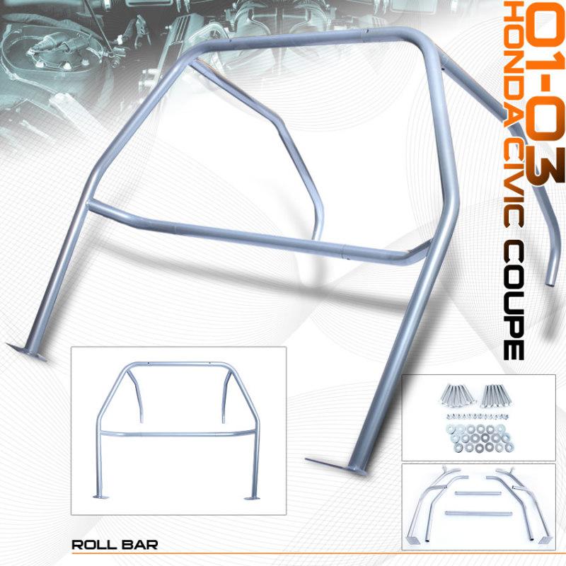 New 2001-2003 honda civic 2dr coupe roll cage bar show tube 2002 dx lx ex silver