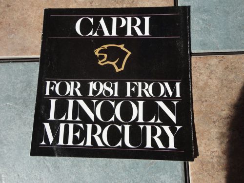 Vintage  1981 capri original sales brochure from lincoln mercury black magic