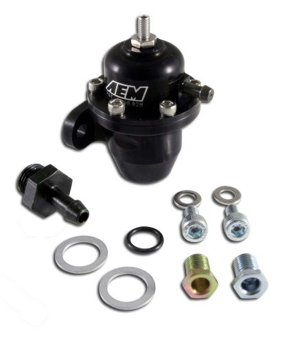 Aem adjustable fuel pressure regulator black acura&amp;honda inline flange 25-300bk