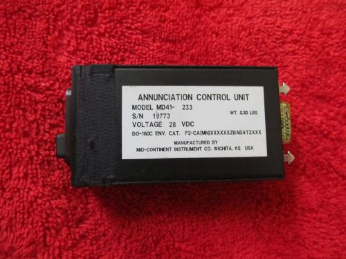 28v mid-continent md41-233 annunciation control unit
