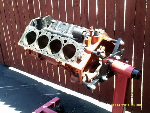 1964- 327 engine block &amp; lower end &amp; engine stand no reserve