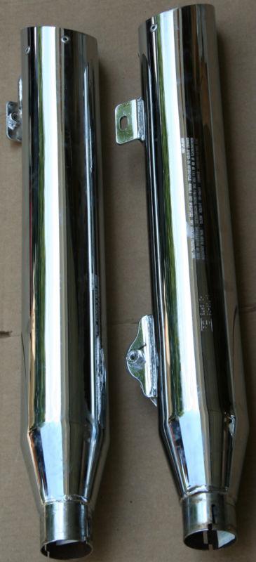 2008 fxdf #64705-08 harley pull off chrome mufflers set exhaust pipes (8)