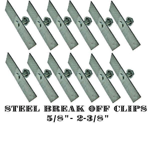 5/8"- 2-3/8" steel break off universal moulding trim emblem  clips set  x12