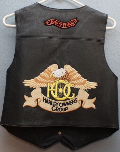 Harley owners group hog women&#039;s leather vest 30&#034; bust