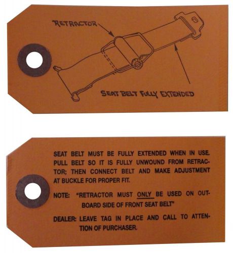 1960 1961 1962 1963 1964 1965 1966 buick seat belt instructions tag