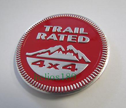 New trail rated 4x4 aluminium logo emblem badge decal sticker jeep red r81