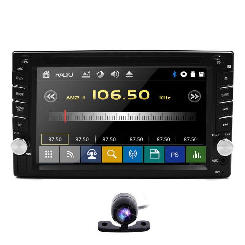 Bluetooth touch screen car dvd player double din 6.2&#034; hd radio fm +camera
