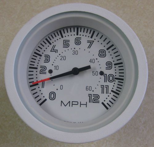 Teleflex white boat gauge trolling speedometer 0-12 mph 67362