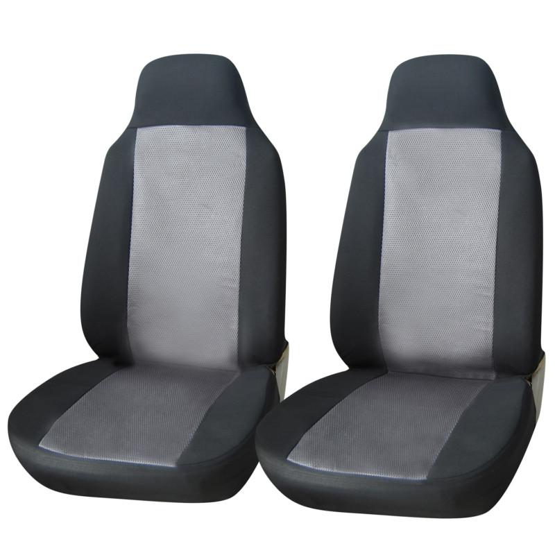 Adeco 2-piece universal size car vehicle front seat cover set  - black and gray