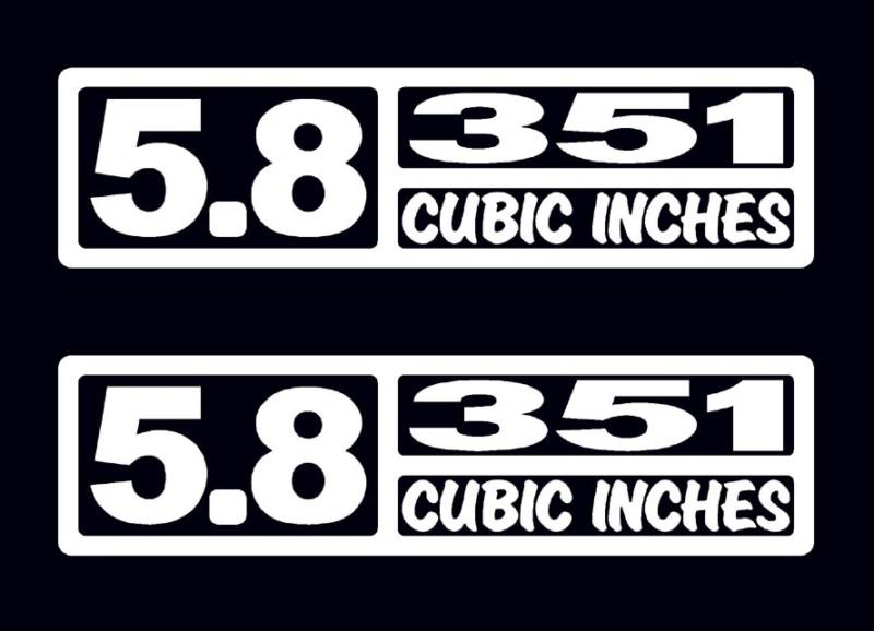 2 v8 5.8 liter / 351 cubic inches decal set emblem window stickers fender badges