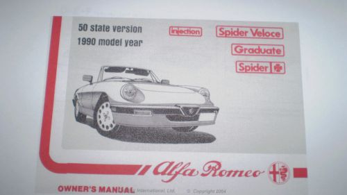 Alfa romeo spider owner&#039;s manual - 1990 -  pdf version