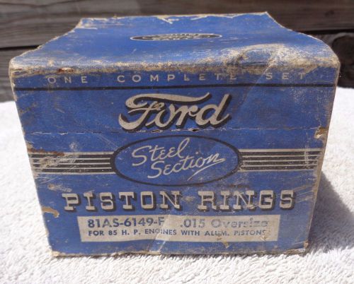 Vintage nos genuine ford v8 flathead piston rings set 81as-6149-f .015 oversize