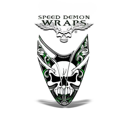 Polaris dragon skullen green snowmobile hood graphics wrap kit 2008-11 sdw-100h