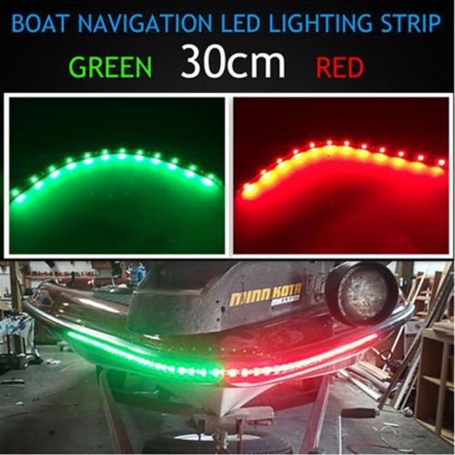 4x boat navigation led lighting red &amp; green 12&#034; waterproof marine led strips