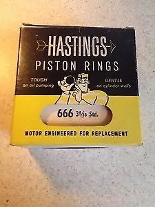 Nos vintage hastings 666 3-9/16&#034; std. piston ring set- gm,studebaker 6 cyl. 194