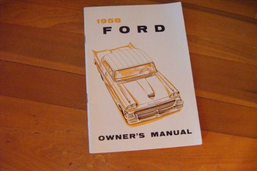 Nos 1958 ford original owners manual