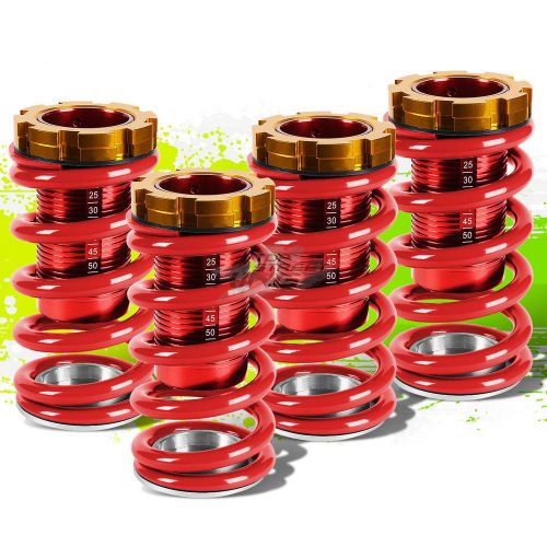 Red scaled 1-4&#034;height adjustable coilover spring kit for 88-00 civic eg/ej/ek/dc