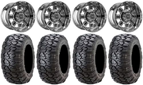 Madjax transformer chrome golf wheels 12&#034; 23x10-12 ultracross tires yamaha