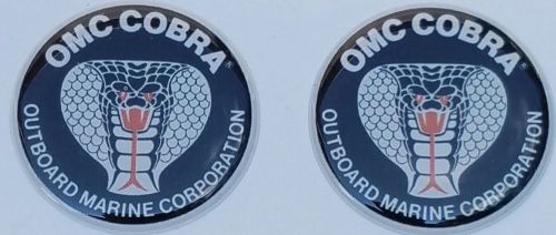 Omc cobra outdrive 1 1/2&#034; emblem decal -  domed / not oem   free shipping