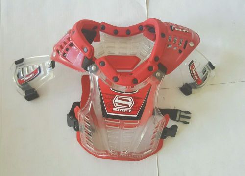 Shift motocross chest protector youth small plastic clear red
