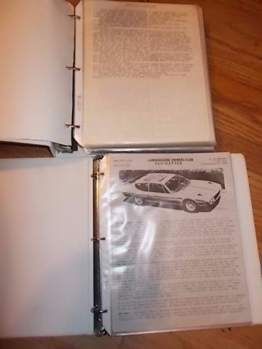 Lamborghini owners club newsletters inception 1970s to december 2005 in binders