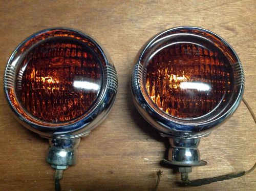 Lqqk! vintage pair allstate series 2020 amber fog lights lamps 12v old car works
