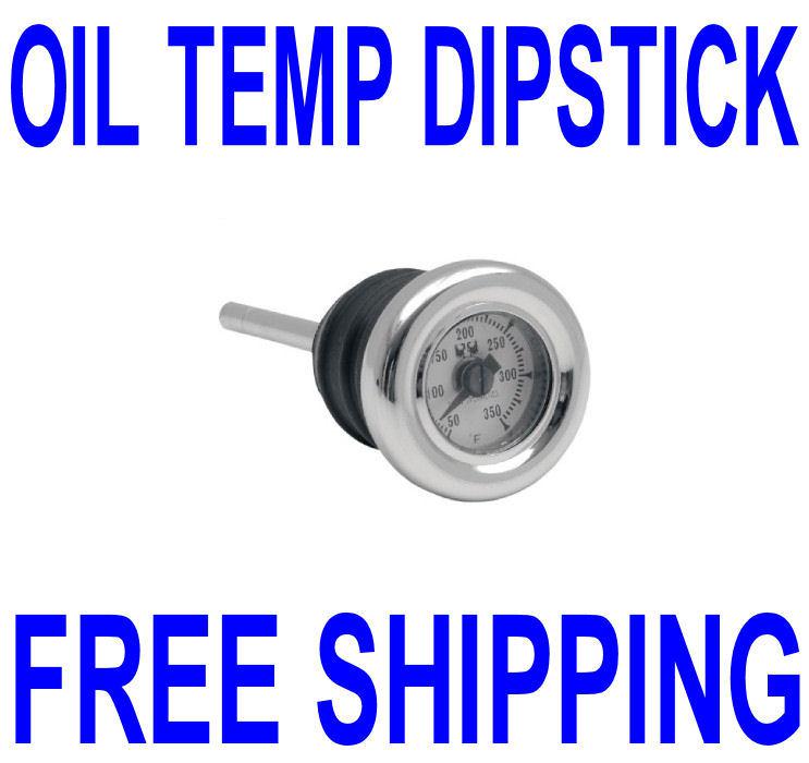 Chrome oil dipstick temperature guage plug cap harley softail fxst flst 00-13