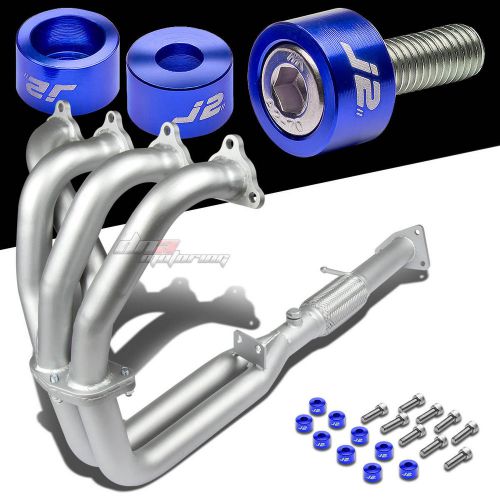 J2 for h23 bb2 ceramic exhaust manifold 4-2-1 header+blue washer cup bolts