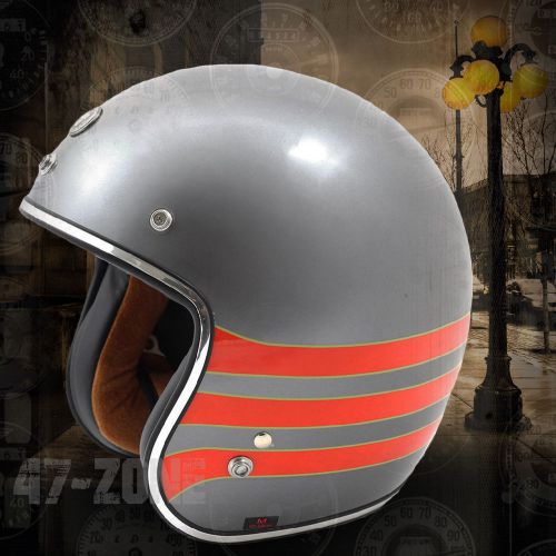 T50 route 66 metallic wine fastlane m open face 3/4 motorcycle cruiser helmet